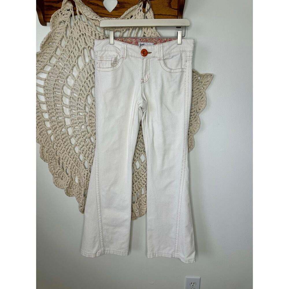 L.e.i Vintage Y2K Low Rise Corduroy Flared Cream Pants Size 7